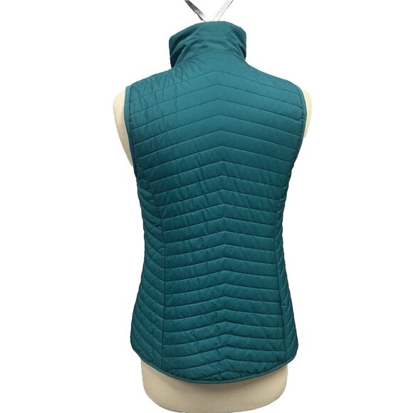 T by Talbots Quilted Puffer Vest Teal Zip Front Lightweight Active Jacket XS - Picture 2 of 8